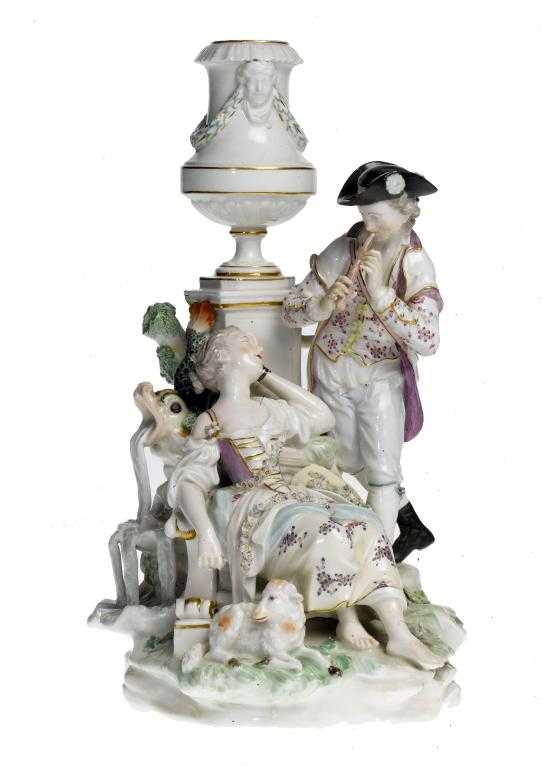 Appraisal: A DERBY PASTORAL OR FOUNTAIN GROUP ascribed to Pierre Stephan