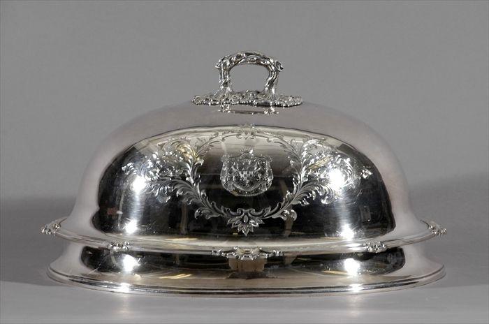 Appraisal: Victorian Silverplate Meat Dome x in