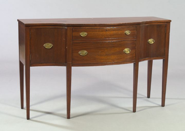 Appraisal: Hepplewhite-Style Mahogany Sideboard early th century the central case fitted