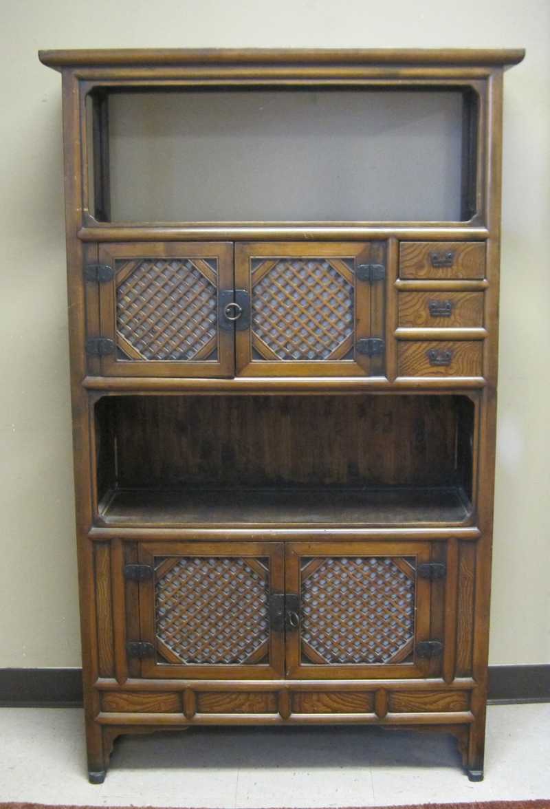 Appraisal: KOREAN DISPLAY STORAGE CABINET th century having two open shelves