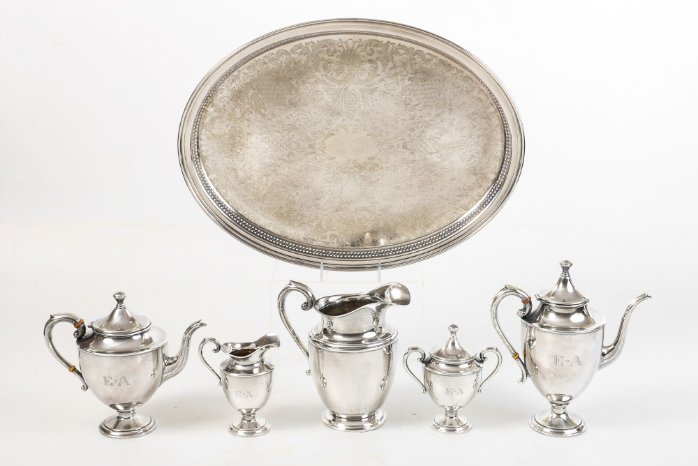 Appraisal: PIECE PREISNER STERLING TEA SERVICE pieces by Preisner Silver Co