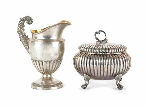 Appraisal: German silver tea caddy late th c bearing the touch