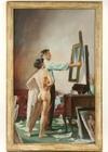 Appraisal: OOB - 'The Model' by Charles Miller WY - signed