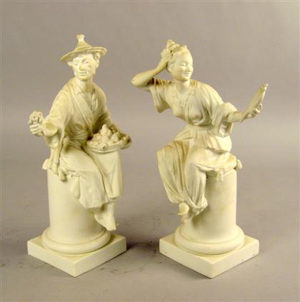 Appraisal: Pair of Royal Worcester bisque Chinese figures modeled by a