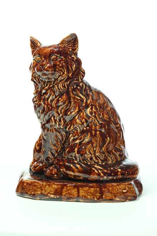 Appraisal: ROCKINGHAM CAT American mid th century Long haired seated cat