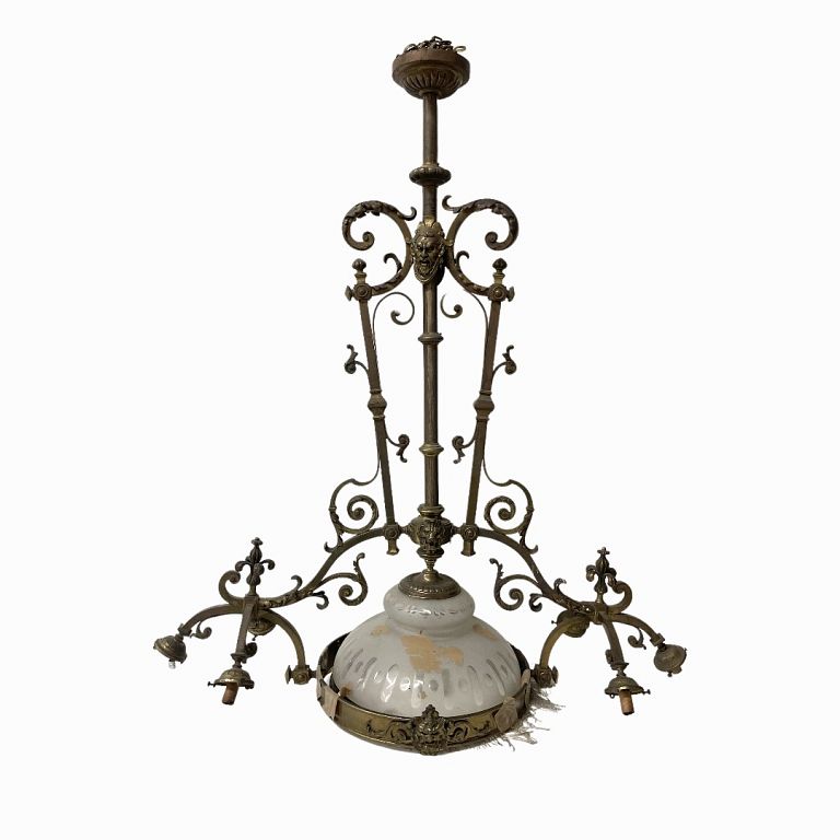 Appraisal: Vintage Bronze Victorian Style Chandelier Vintage Bronze Victorian Style Chandelier