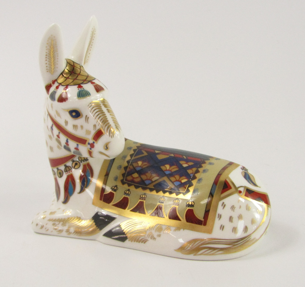 Appraisal: A Royal Crown Derby Imari paperweight modelled as a recumbent