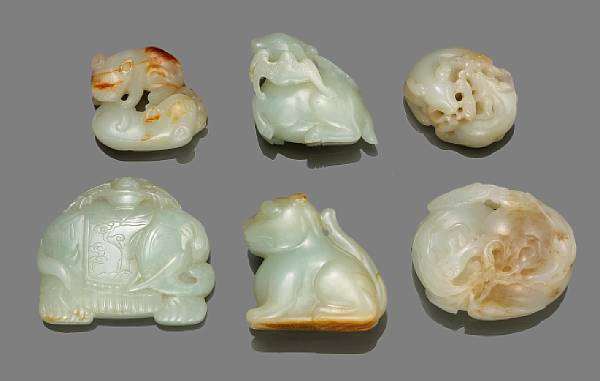 Appraisal: A group of five nephrite carvings th Century and later