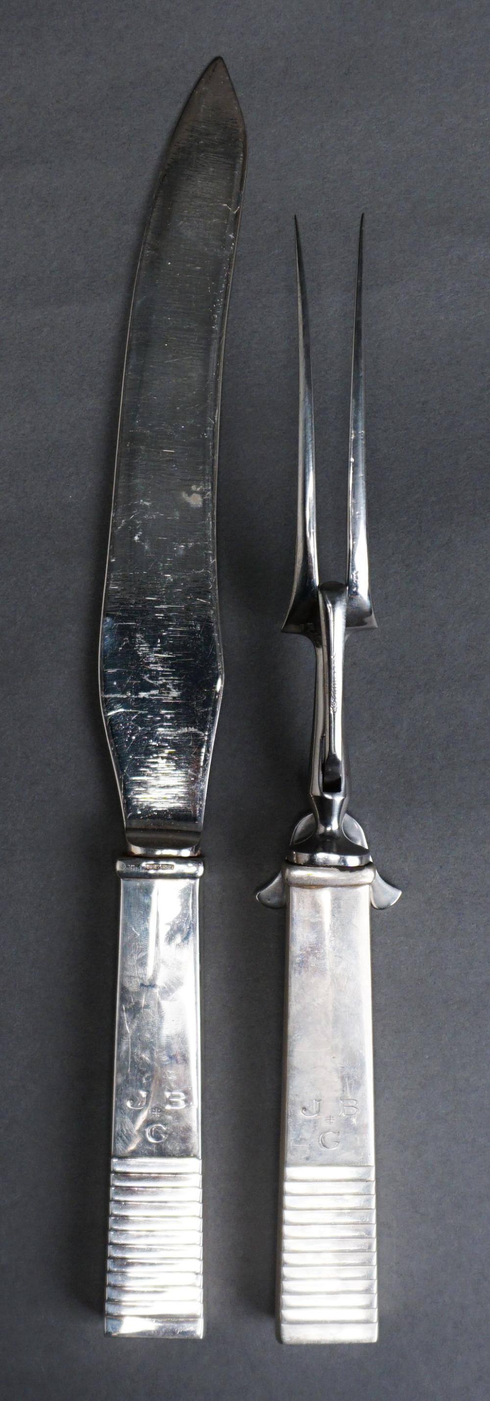 Appraisal: Danish Partial Serrated Sterling Silver Handle and Stainless Steel Two-Piece