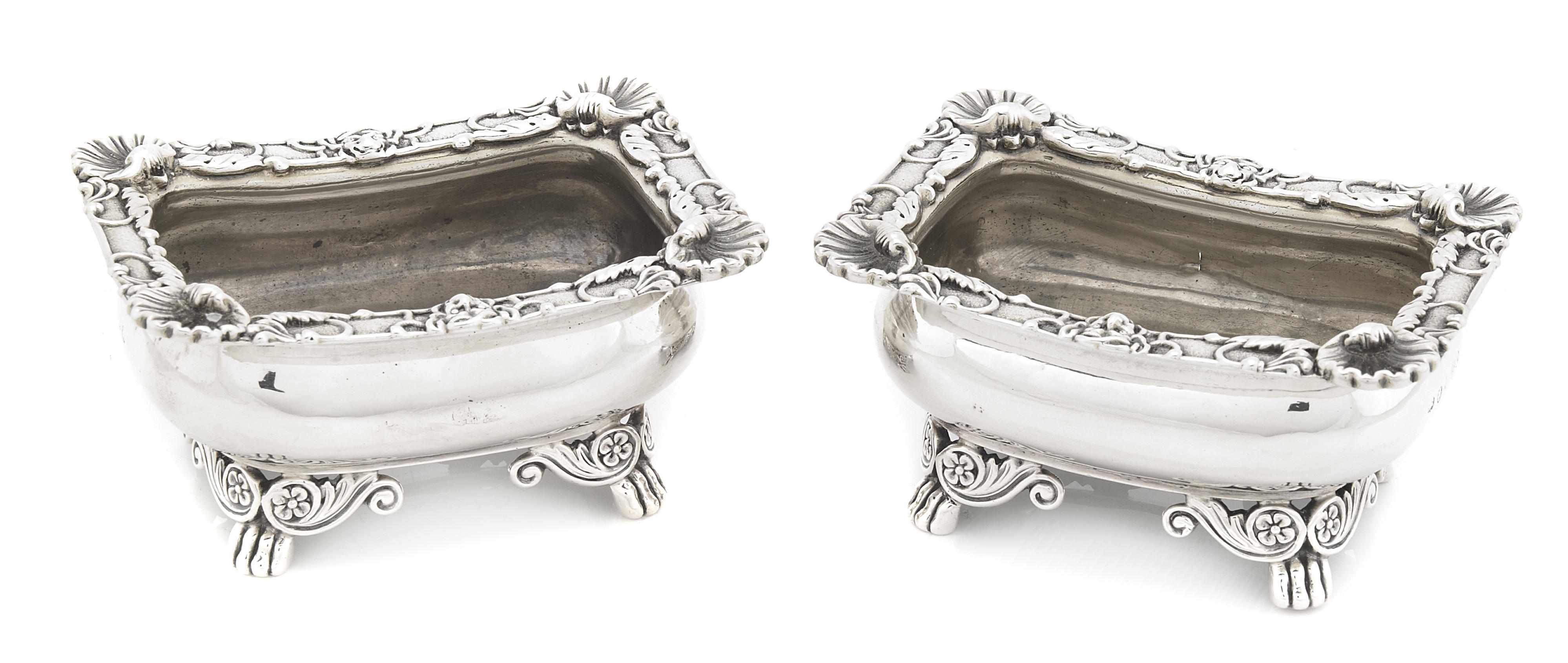 Appraisal: A pair of Regency sterling silver salt cellars Rebecca Emes