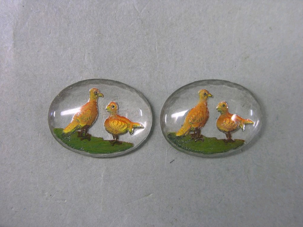 Appraisal: Essex Crystals set of ten oval two pheasants