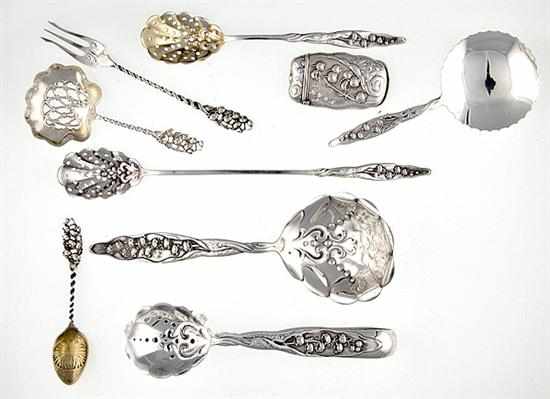 Appraisal: Whiting Lily of The Valley pattern sterling flatware and serving