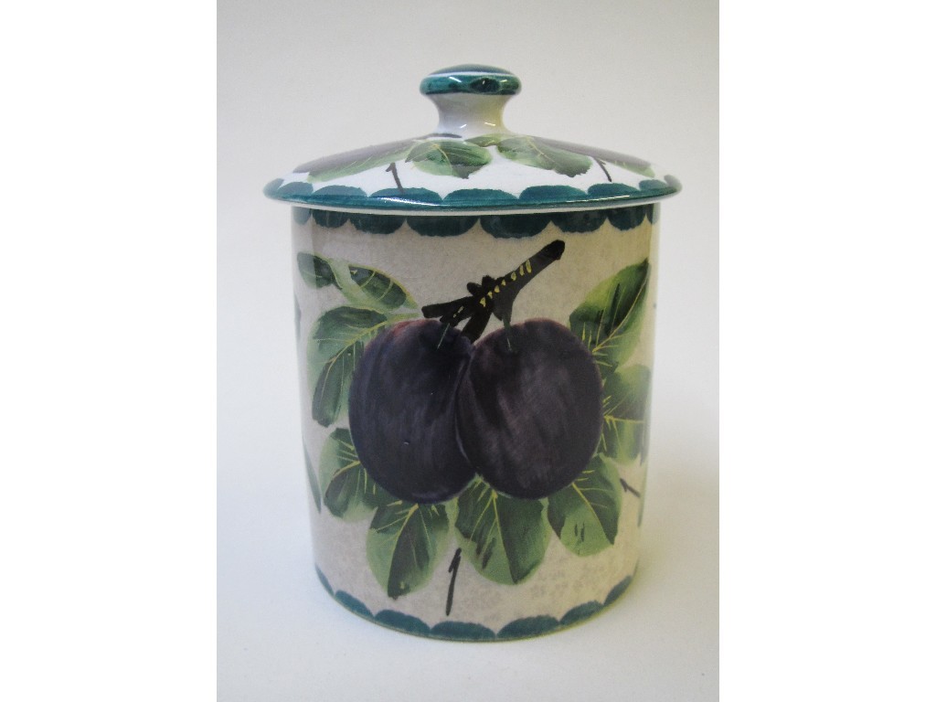 Appraisal: A Wemyss ware preserve jar painted with plums painted retailers