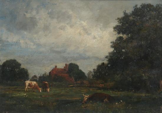 Appraisal: ENGLISH SCHOOL th th century COWS GRAZING SURREY ENGLAND ON