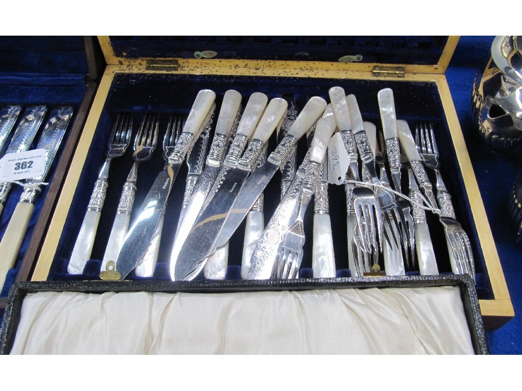 Appraisal: Lot comprising fish cutlery set and a twenty four piece