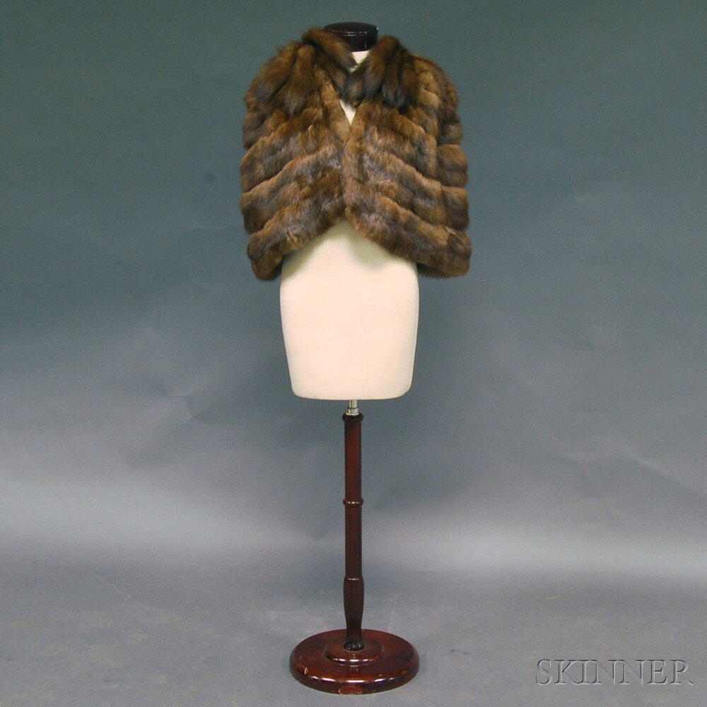 Appraisal: Russian Sable Shrug with tassel collar and monogrammed silk lining