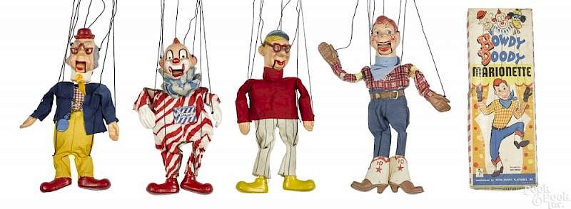 Appraisal: Four Howdy Doody related Peter Puppet Playthings Four Howdy Doody