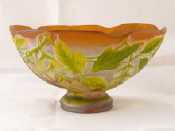 Appraisal: Galle A glass bowl the pale brown body with double