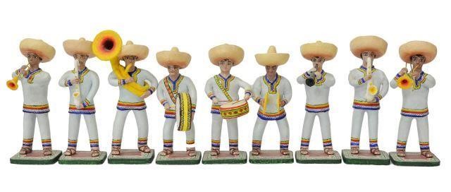 Appraisal: lot of Folk art pottery Mariachi band signed HC Mexico