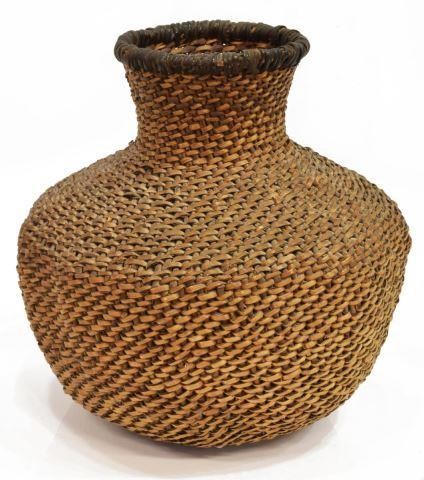 Appraisal: Havasupai or Walapai basketry water bottle c - narrow neck