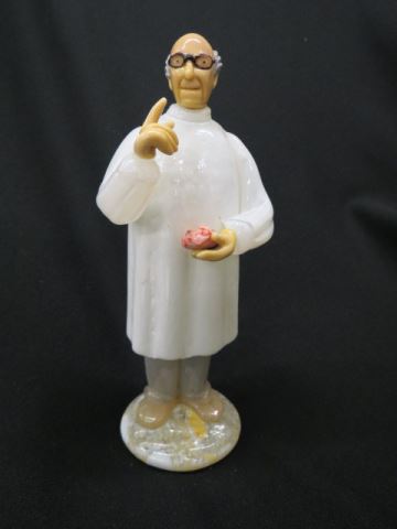 Appraisal: Art Glass Figurine of a Doctor lecturing organ in hand