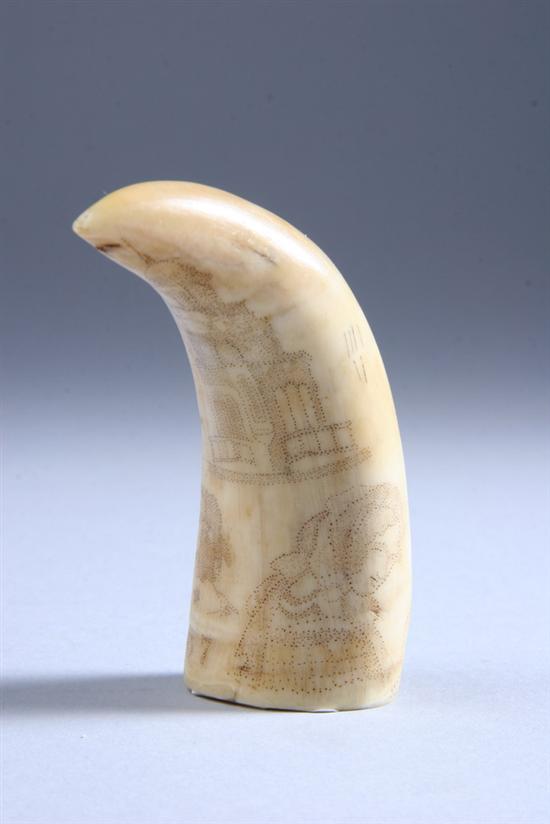 Appraisal: SCRIMSHAW DECORATED WHALE'S TOOTH Dated Decorated with portraits of Abraham