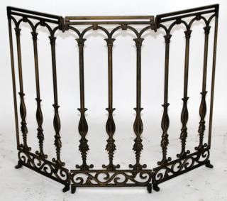 Appraisal: Iron -panel firescreen h x l