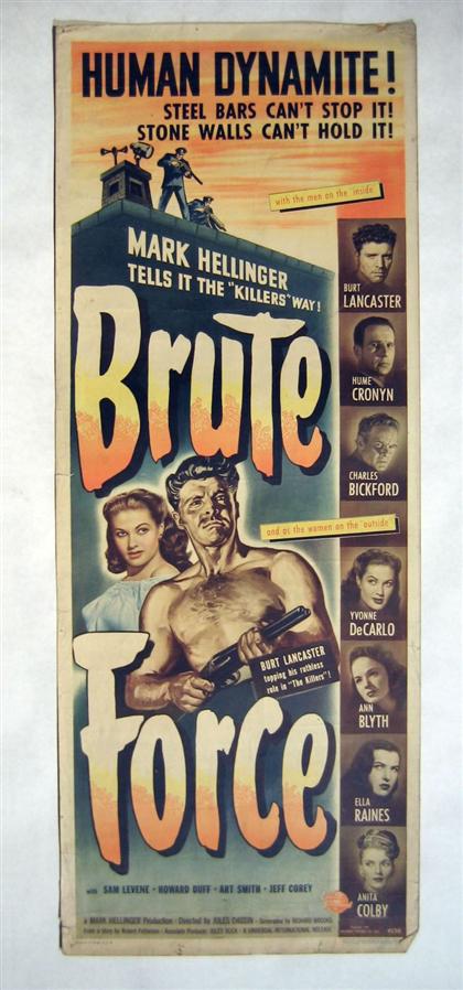 Appraisal: pieces Movie Posters Mostly Classic Noirs Brute Force Universal Color