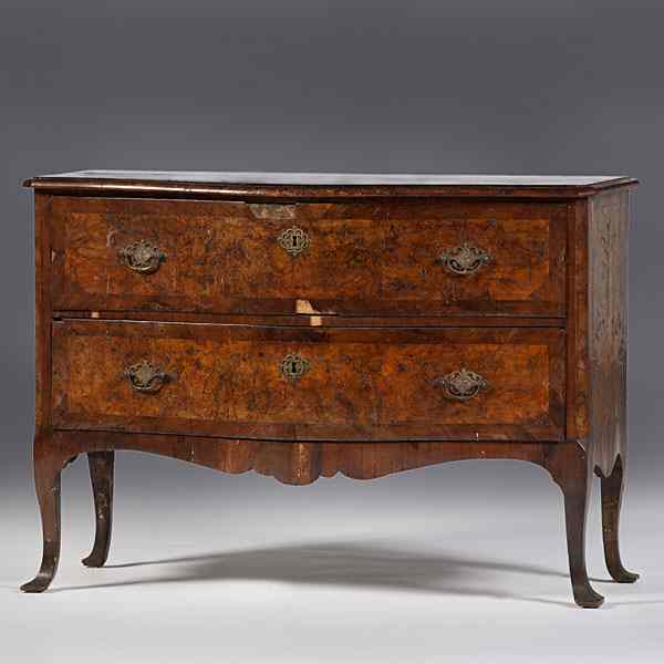 Appraisal: Italian Burled Walnut Commode Possibly Venetian th century a burled