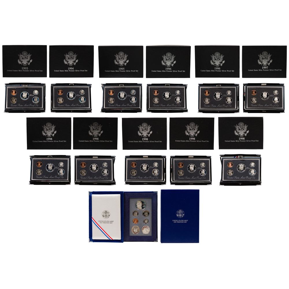 Appraisal: PREMIER SILVER PROOF SET COLLECTION -piece sets including together with