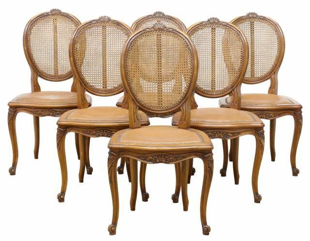 Appraisal: lot of French Louis XV style fruitwood chairs th c