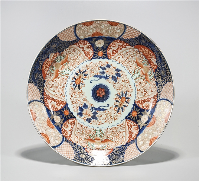 Appraisal: Japanese Imari-style porcelain charger with flower and bird design D