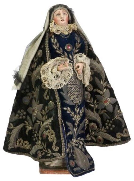 Appraisal: Fine Spanish santo altar figure Nuestra Senora de los Dolores