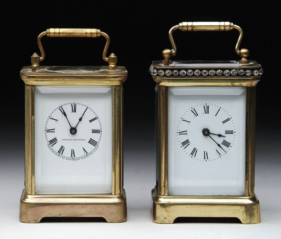 Appraisal: TWO REPEATING CARRIAGE CLOCKS BY WATERBURY CLOCK COMPANY Both similar