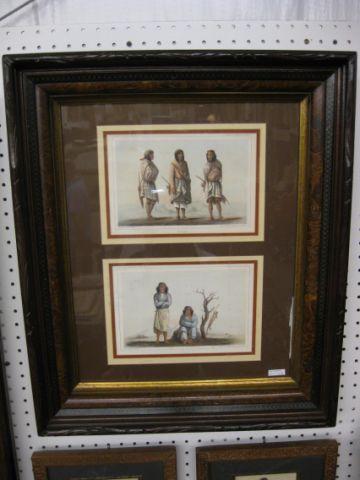 Appraisal: 's Handcolored Indian Engravings framed from Colorado River of the