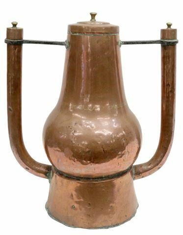 Appraisal: Large copper cleaved water ewer late th early th c