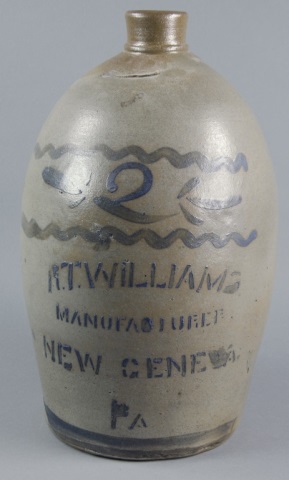 Appraisal: R T Williams Stoneware JugHaving stenciled mark reading R T