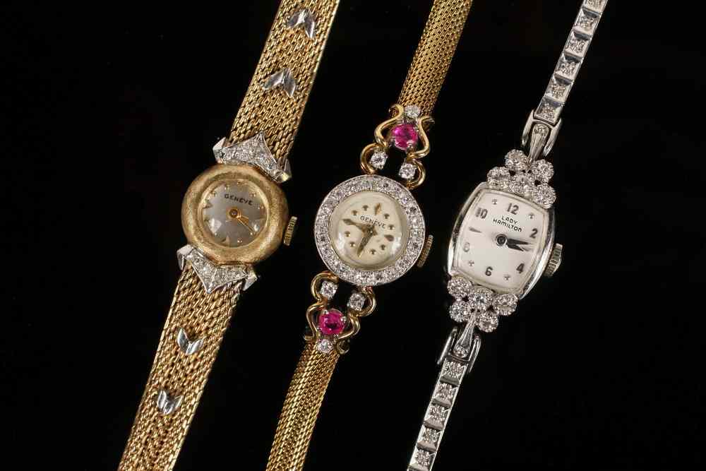 Appraisal: LADY'S WRISTWATCHES - K yellow gold round head marked Ebel