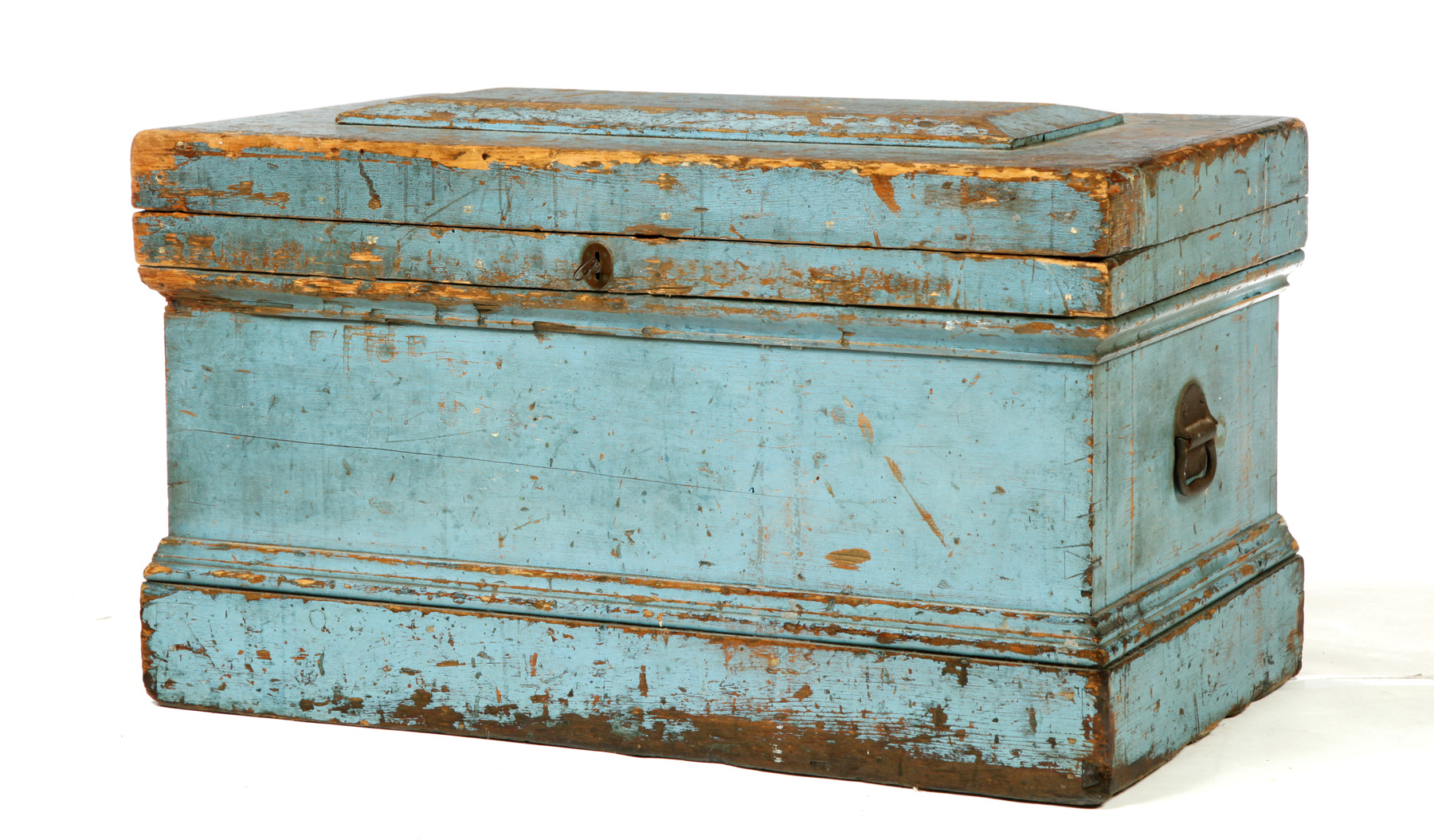 Appraisal: AMERICAN PAINTED TOOL CHEST Late th-early th century pine and