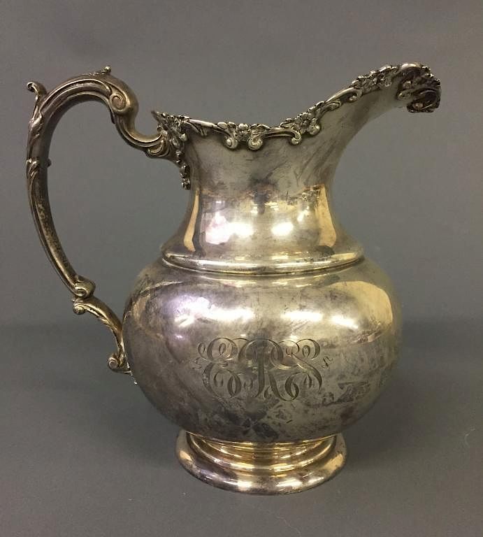 Appraisal: Sterling Silver Water Pitcher by Durgin Sterling silver water pitcher