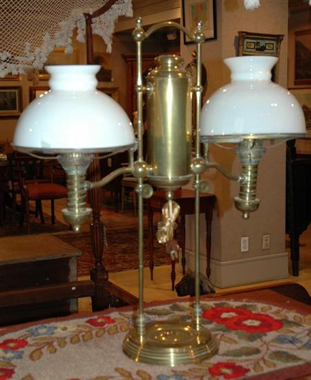 Appraisal: Brass Double Student Lamp Estimate -