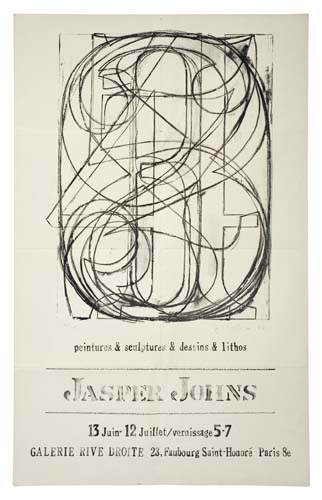 Appraisal: JASPER JOHNS Two exhibition posters Galerie Rive Droite offset lithograph