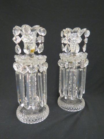 Appraisal: Pair of Cut Crystal Mantle Lustres beautiful prisims