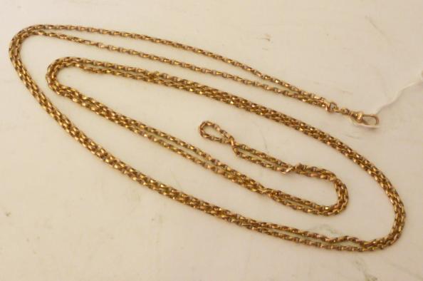 Appraisal: A CT GOLD BELCHER LINK GUARD CHAIN with dog clip