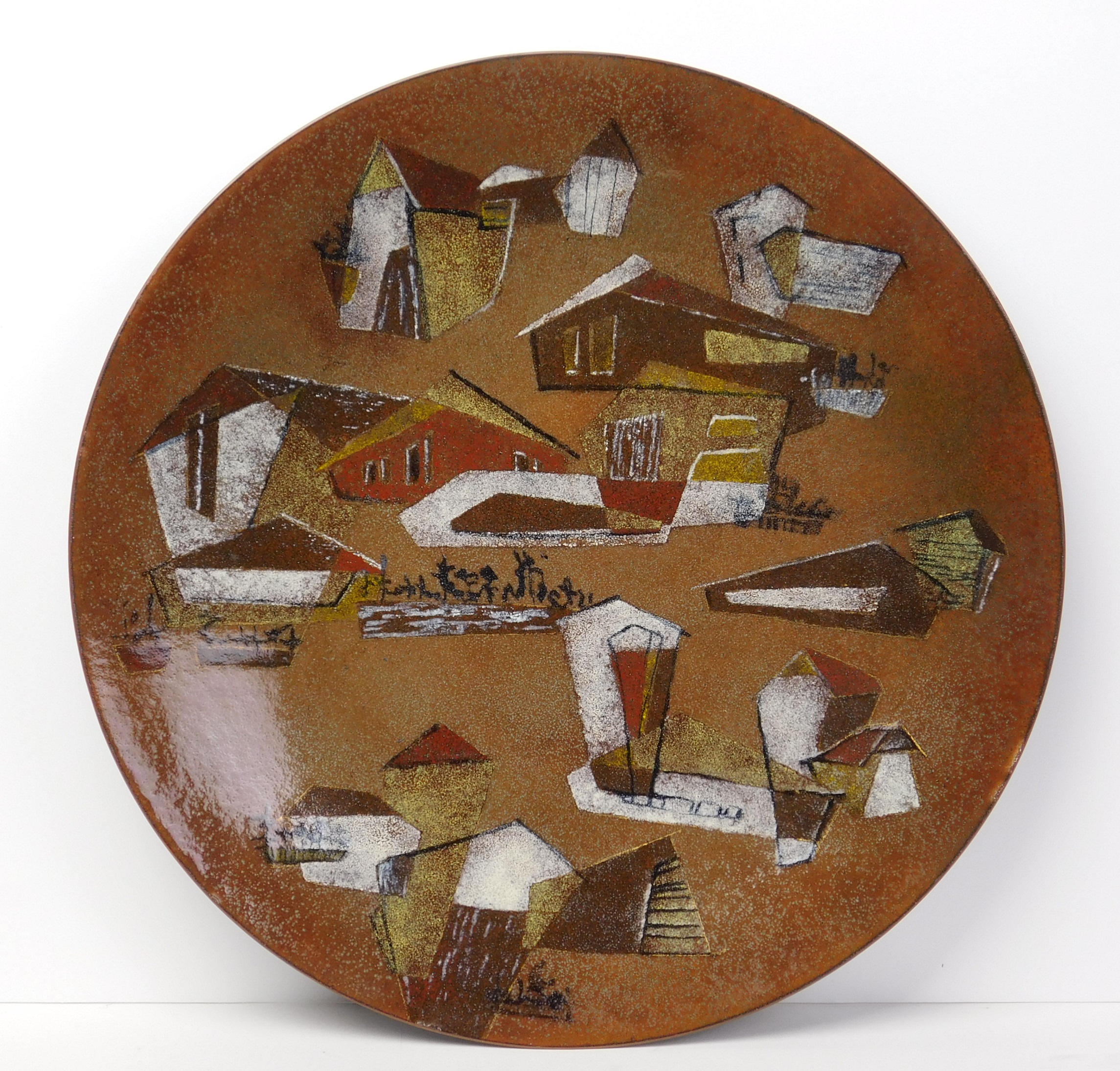 Appraisal: Blanche Vanis American - Untitled- copper enamel plate ''dia