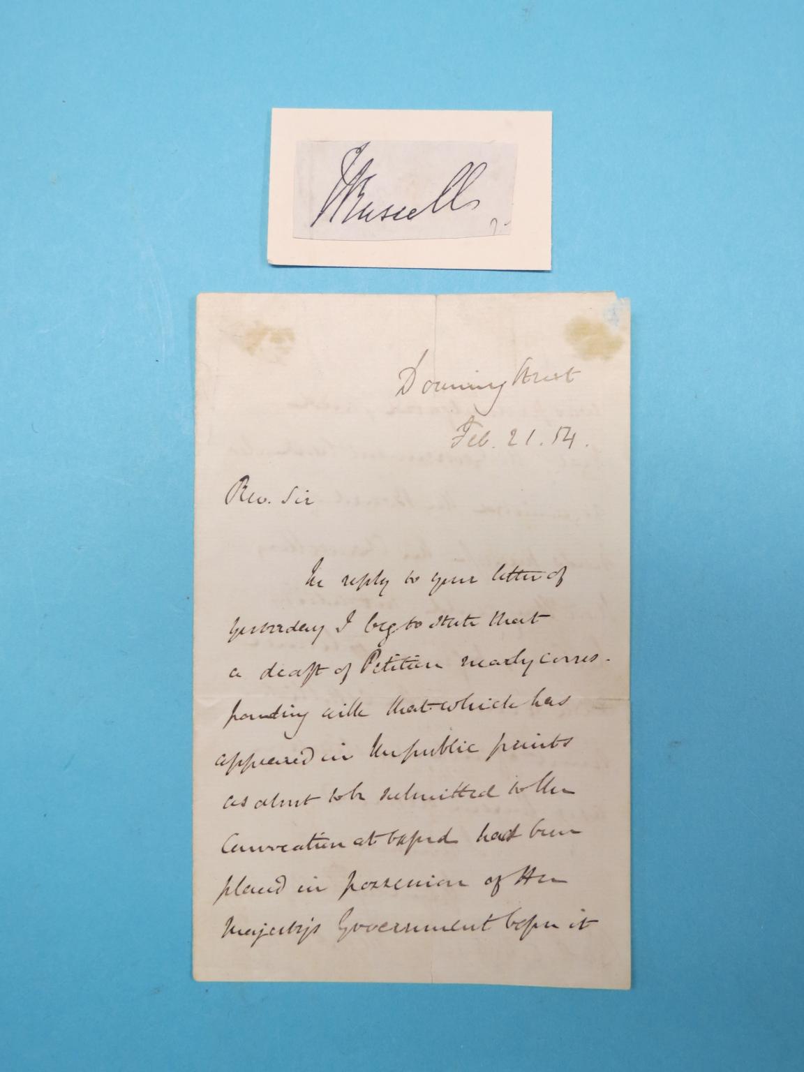 Appraisal: William Ewart Gladstone - - Prime Minister hand-written letter from