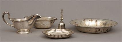 Appraisal: Five American Sterling Silver Articles Including two sauceboats a large