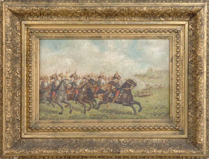 Appraisal: VICTOR DUBREUIL French th th Century CHARGE OF THE CAVALRY