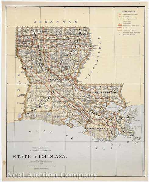 Appraisal: Antique Map of Louisiana State of Louisiana by C Roeser