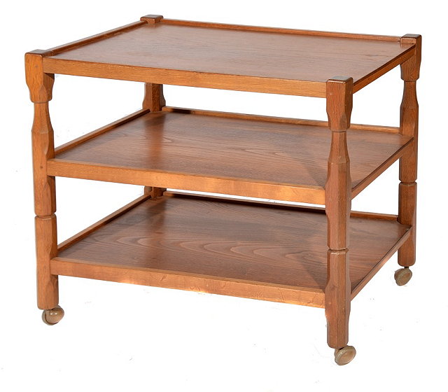 Appraisal: A BEAVERMAN ARTS AND CRAFTS OAK TROLLEY of two tier